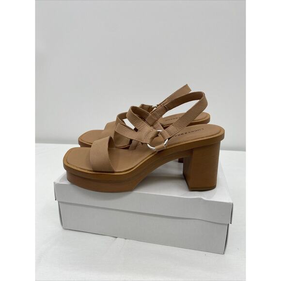 Lucky Brand Marselina Brown Leather Platform Sandal Size 7.5 - Picture 4 of 10